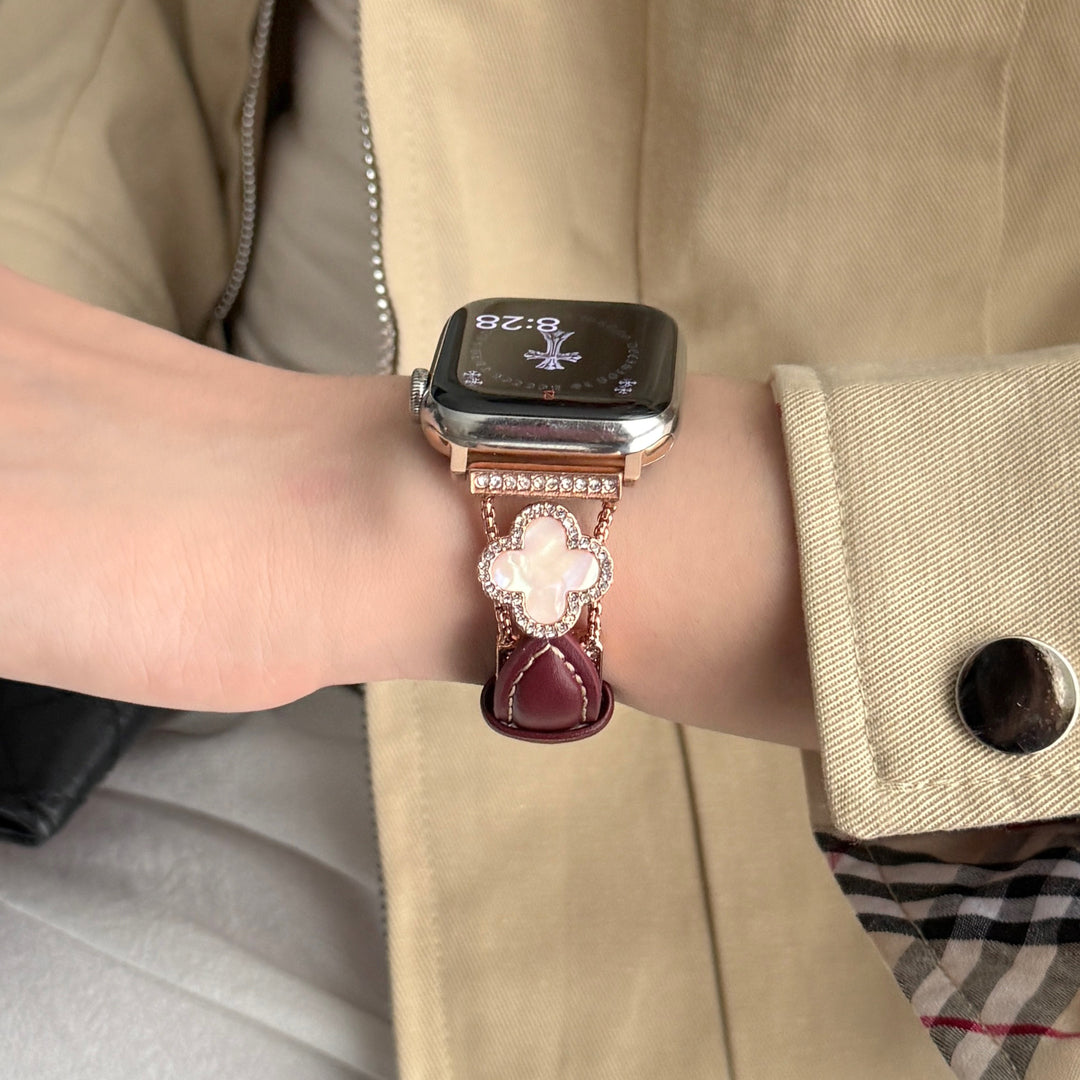 Rose Fire Leather Strap