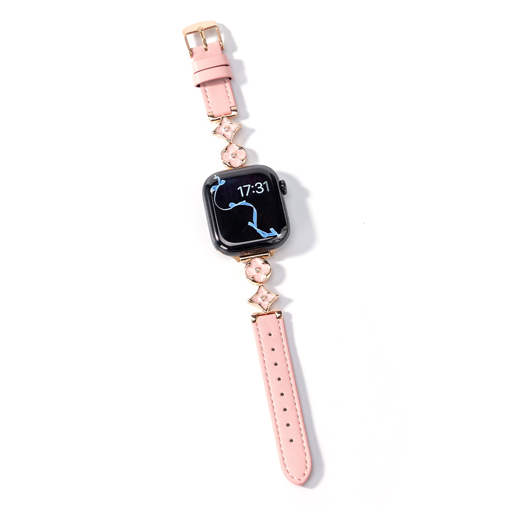 Cross Flower Leather Strap For Apple Watch