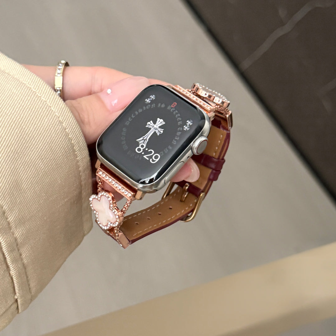 Rose Fire Leather Strap