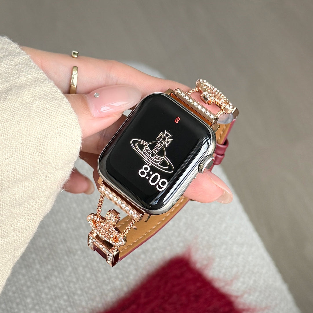 Rose Fire Leather Strap