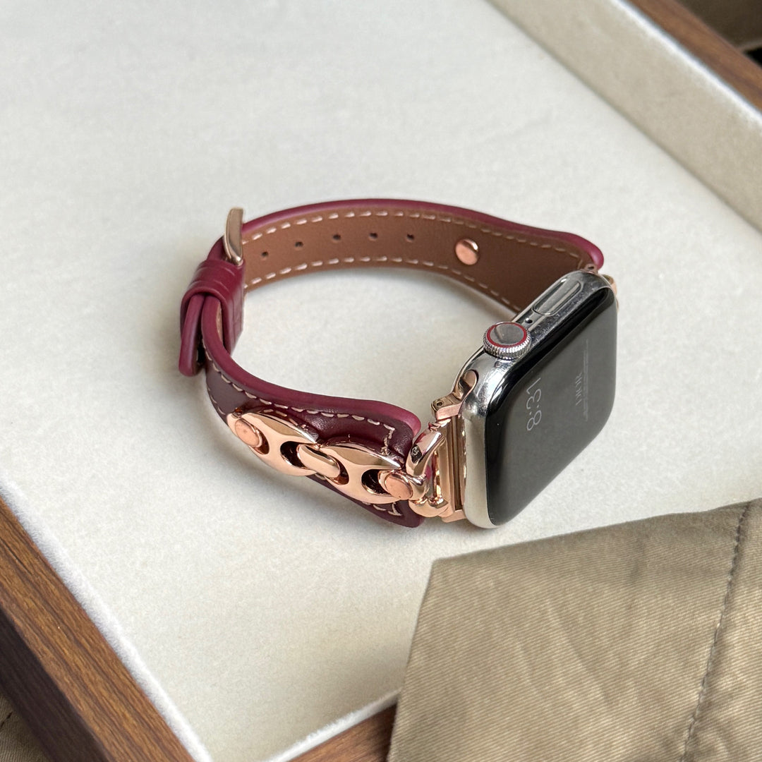 Rose Fire Leather Strap