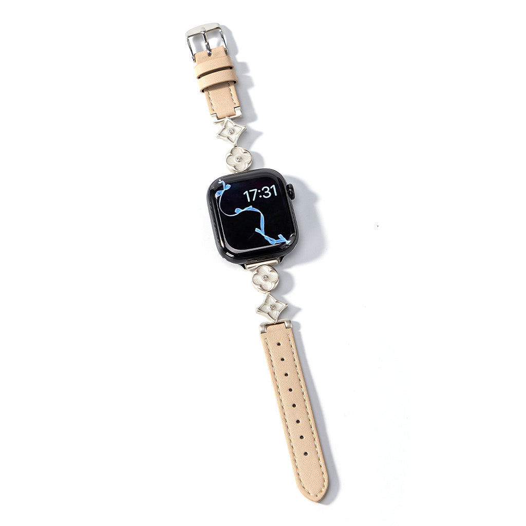 Cross Flower Leather Strap For Apple Watch