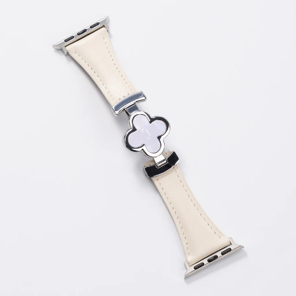 Lucky Flower Leather Strap For Apple Watch