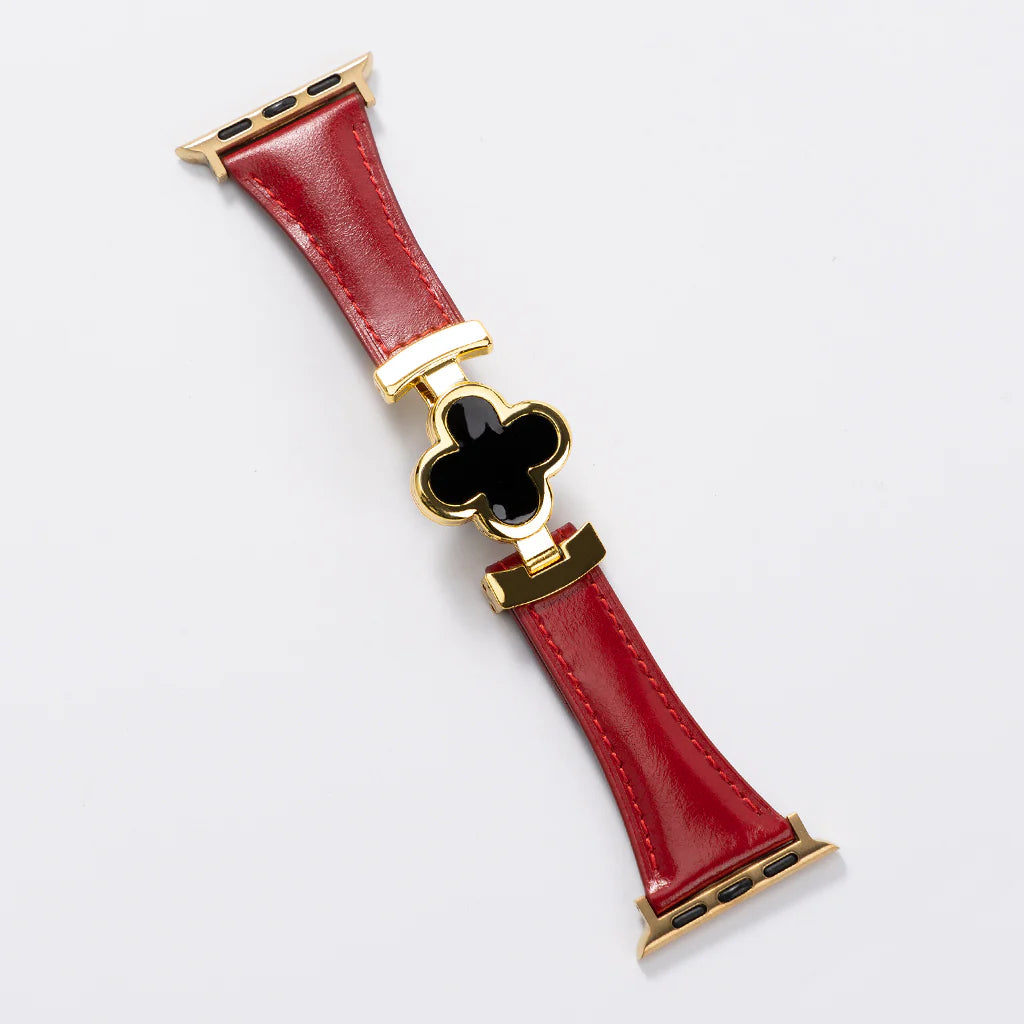 Lucky Flower Leather Strap For Apple Watch