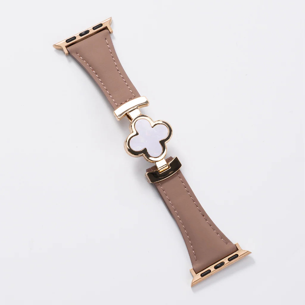 Lucky Flower Leather Strap For Apple Watch