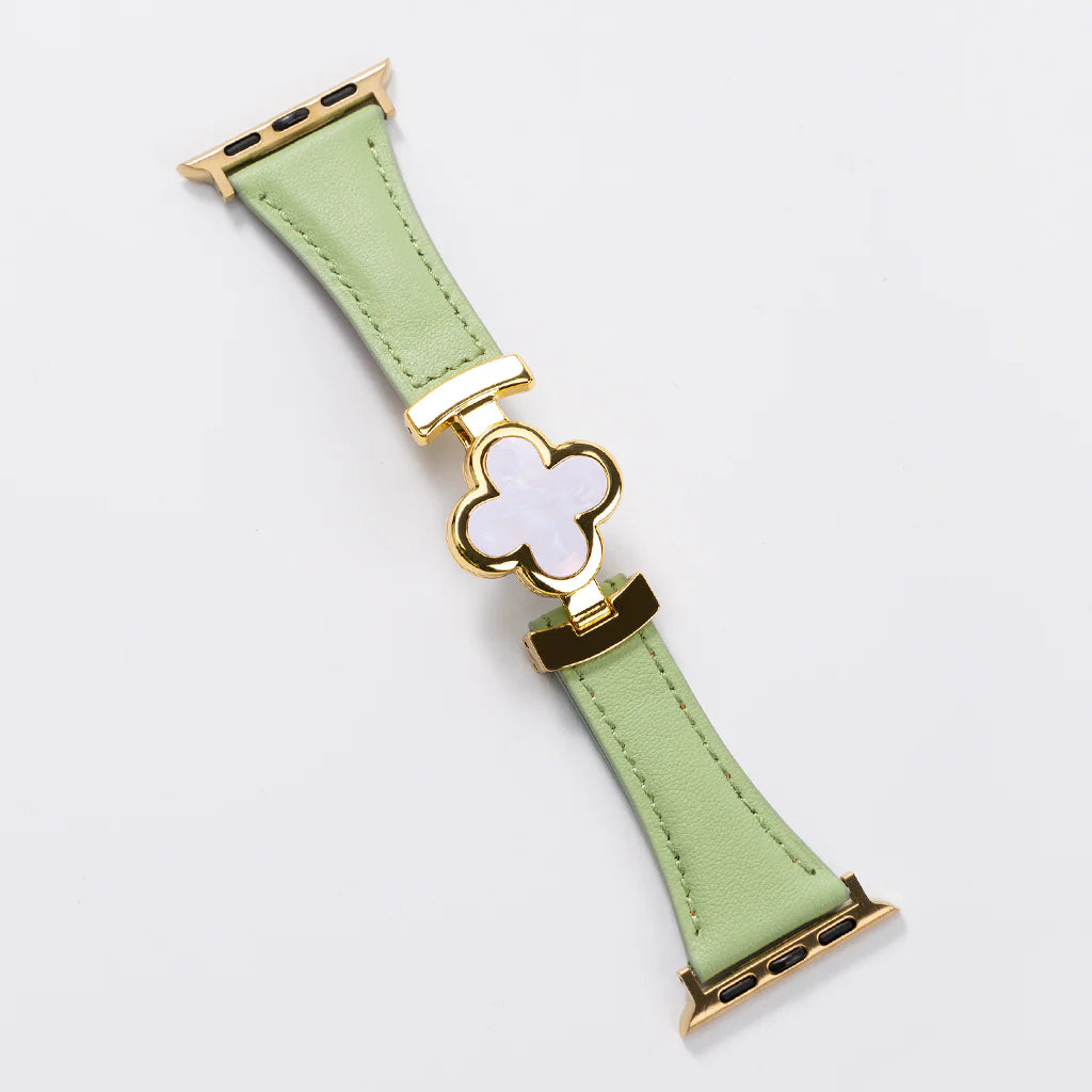 Lucky Flower Leather Strap For Apple Watch