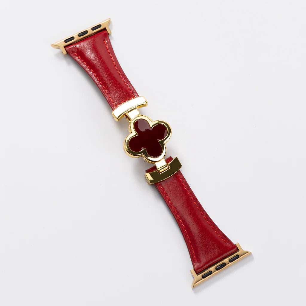 Lucky Flower Leather Strap For Apple Watch