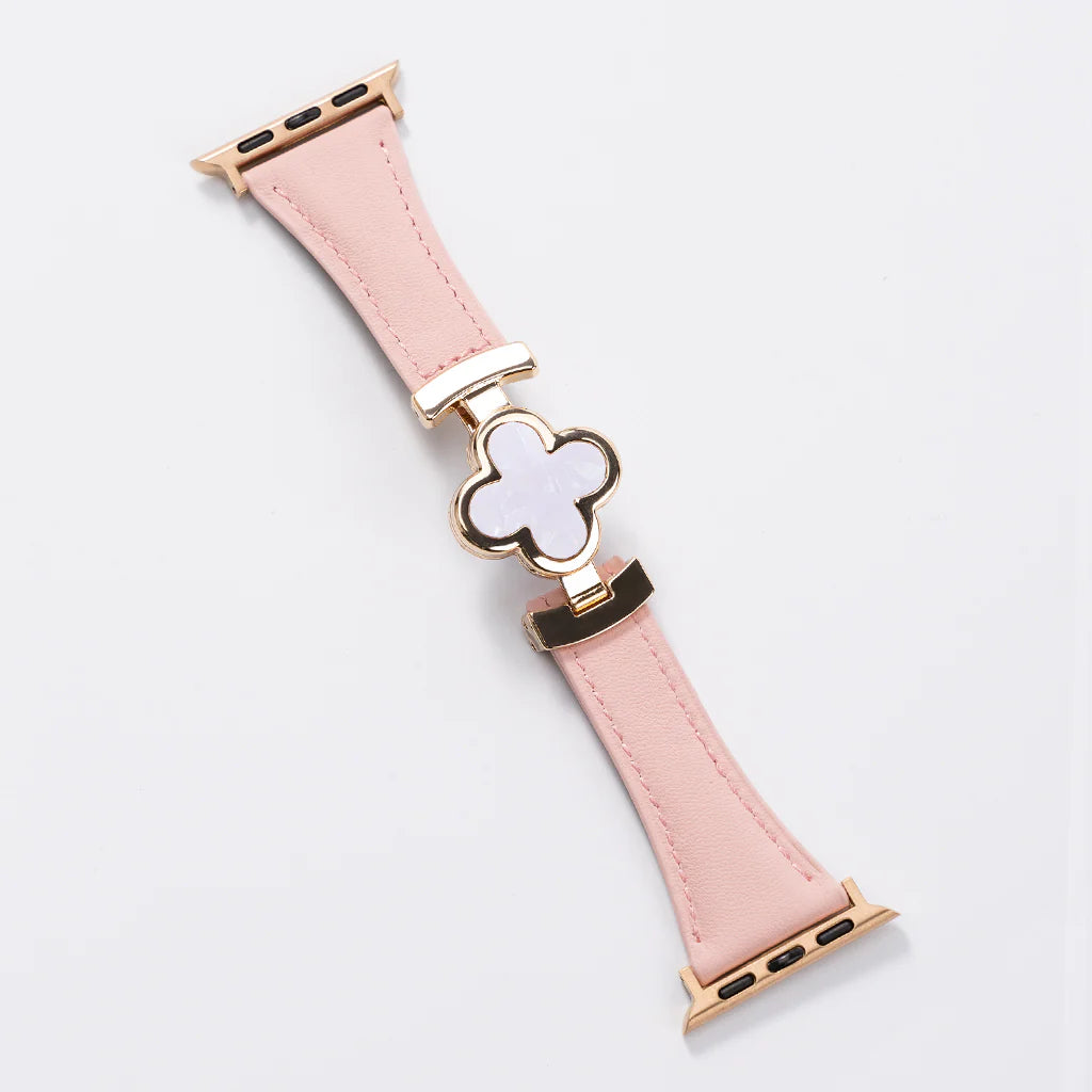 Lucky Flower Leather Strap For Apple Watch