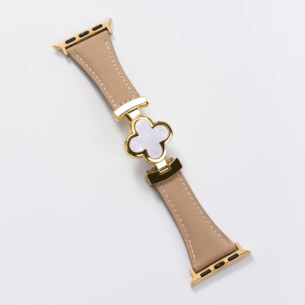 Lucky Flower Leather Strap For Apple Watch