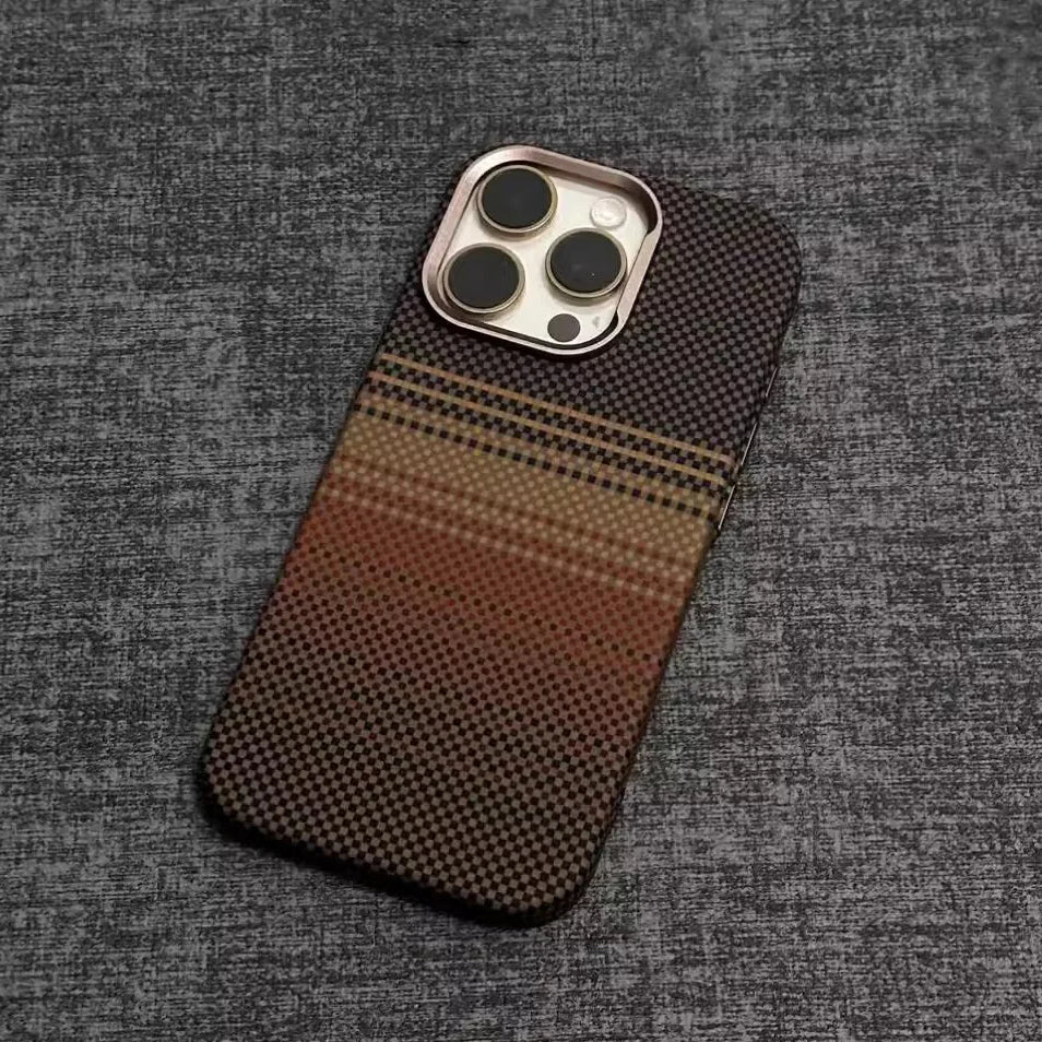 Magnetic Kevlar Carbon Fiber Pattern Case For iPhone