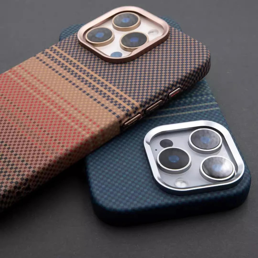 Magnetic Kevlar Carbon Fiber Pattern Case For iPhone