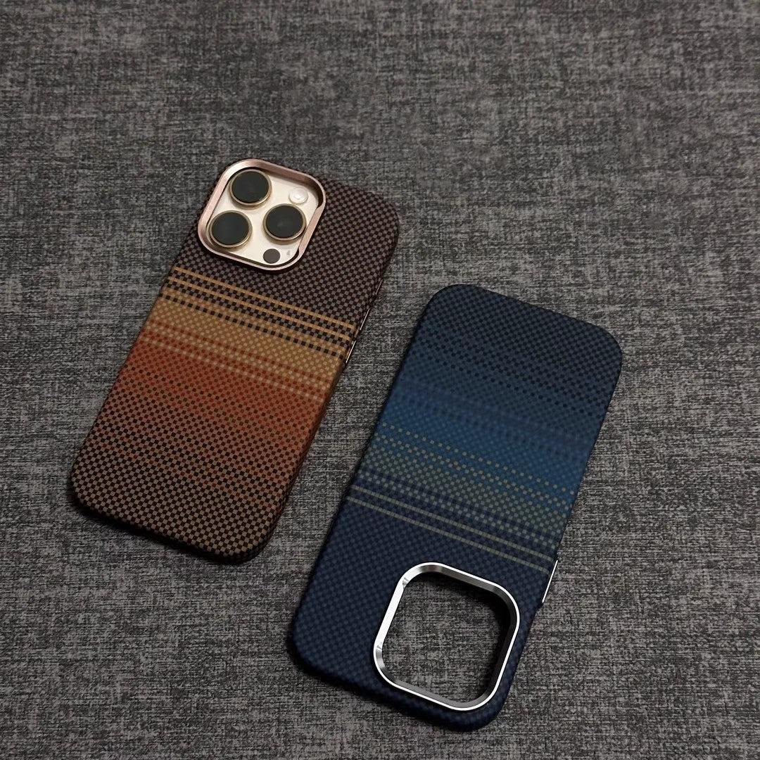 Magnetic Kevlar Carbon Fiber Pattern Case For iPhone