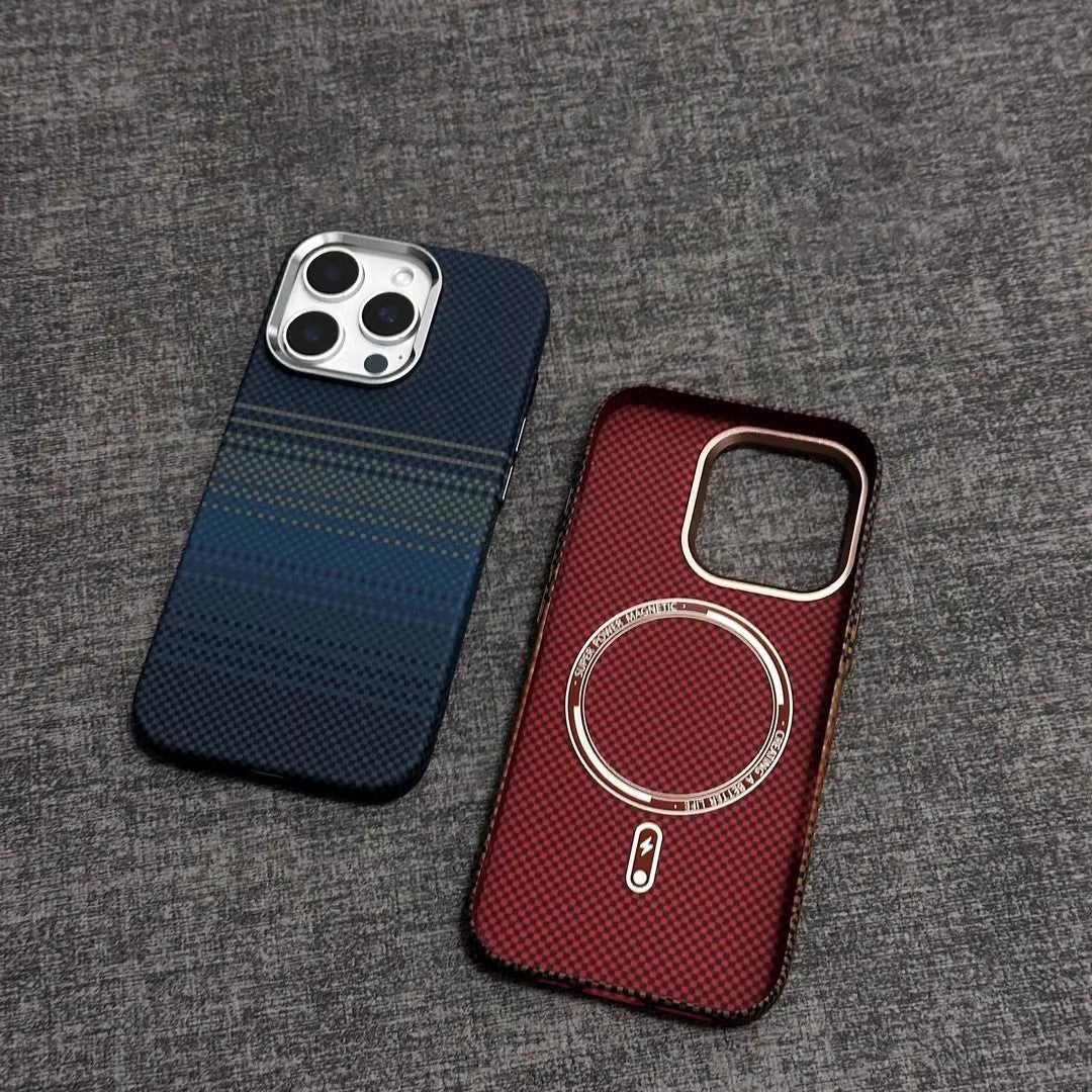 Magnetic Kevlar Carbon Fiber Pattern Case For iPhone