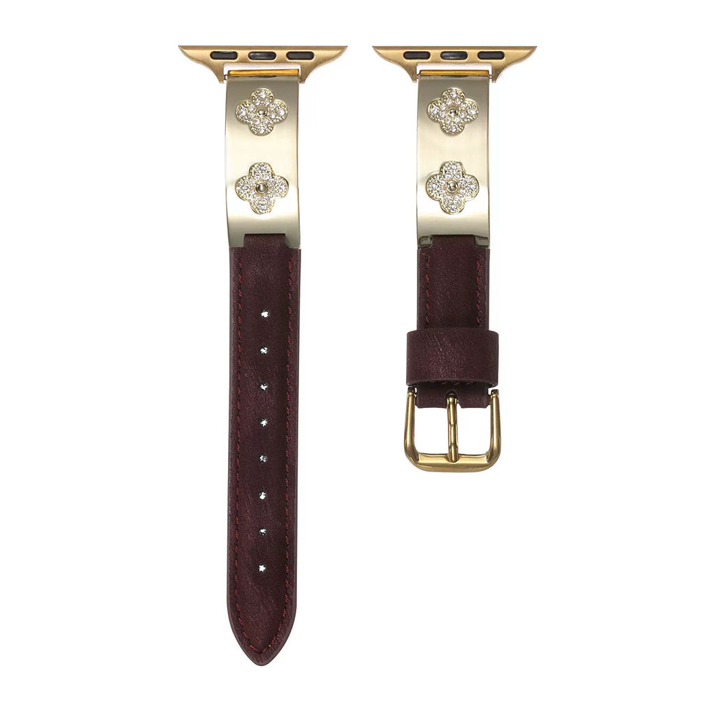 The Royal Flora Silk Leather Strap For Apple Watch