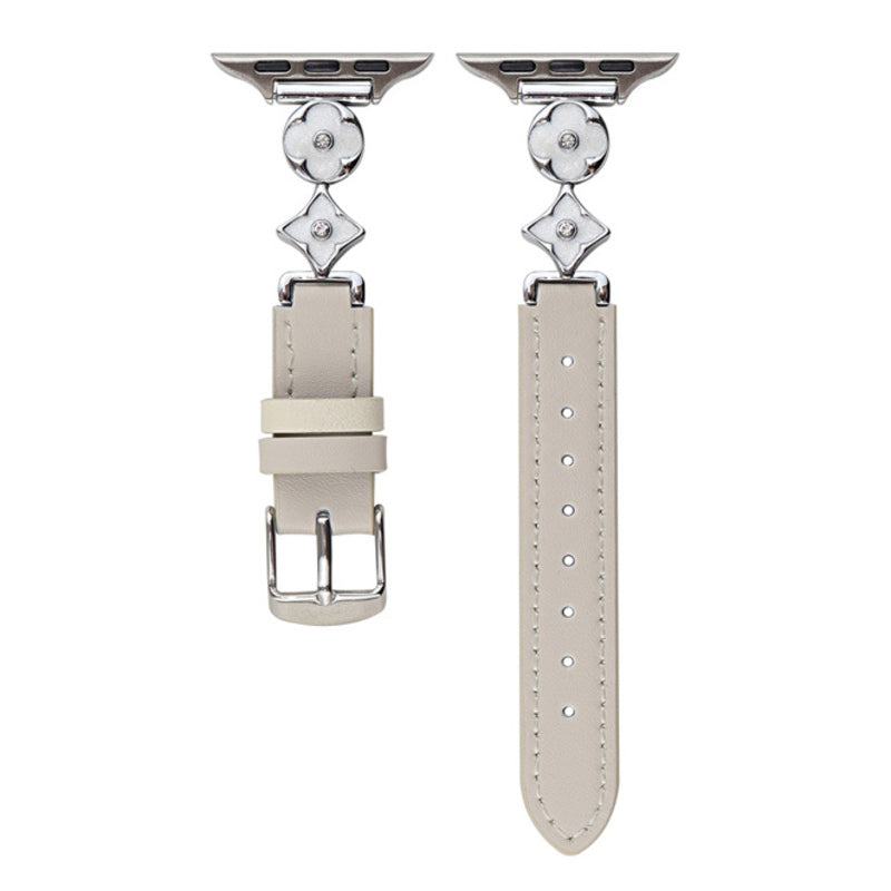 Cross Flower Leather Strap For Apple Watch