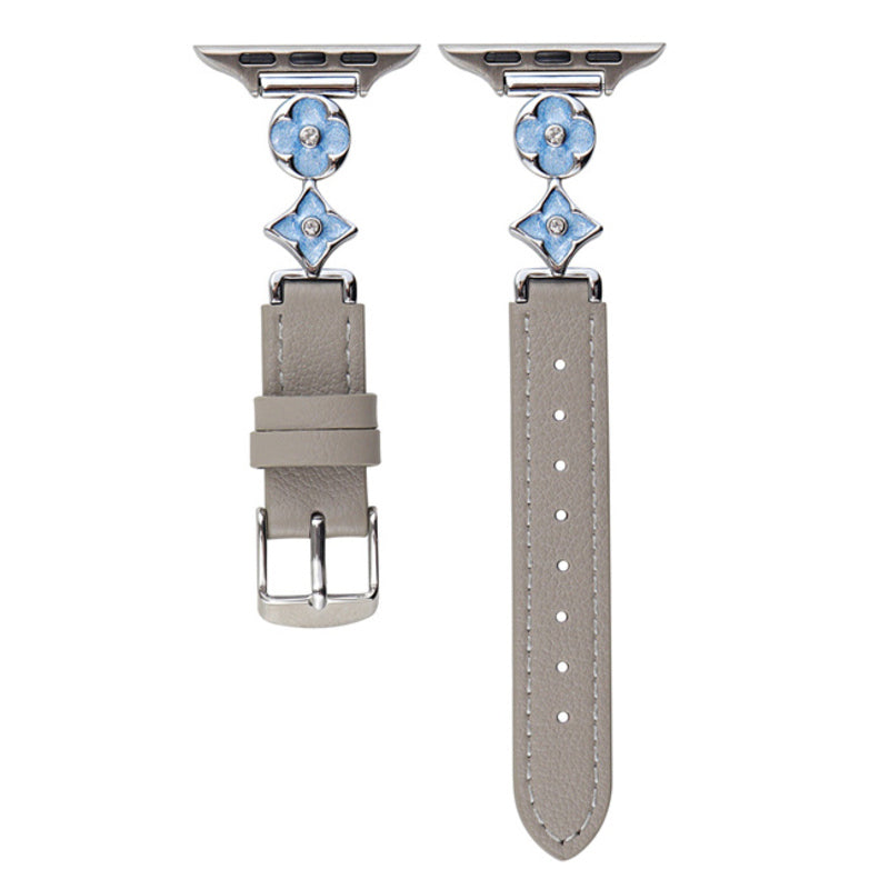 Cross Flower Leather Strap For Apple Watch
