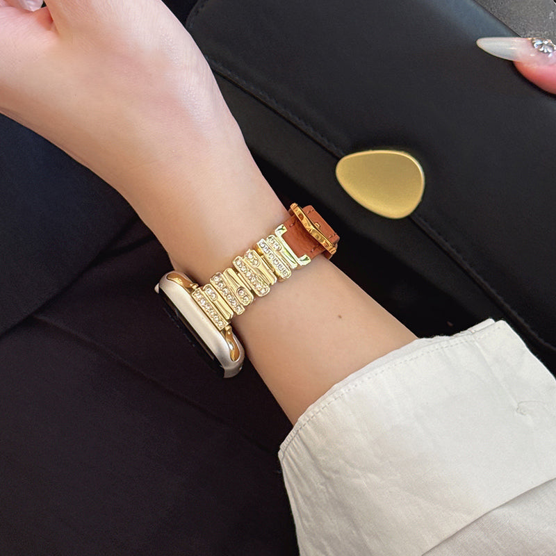 Irregular Leather Strap For Apple Watch