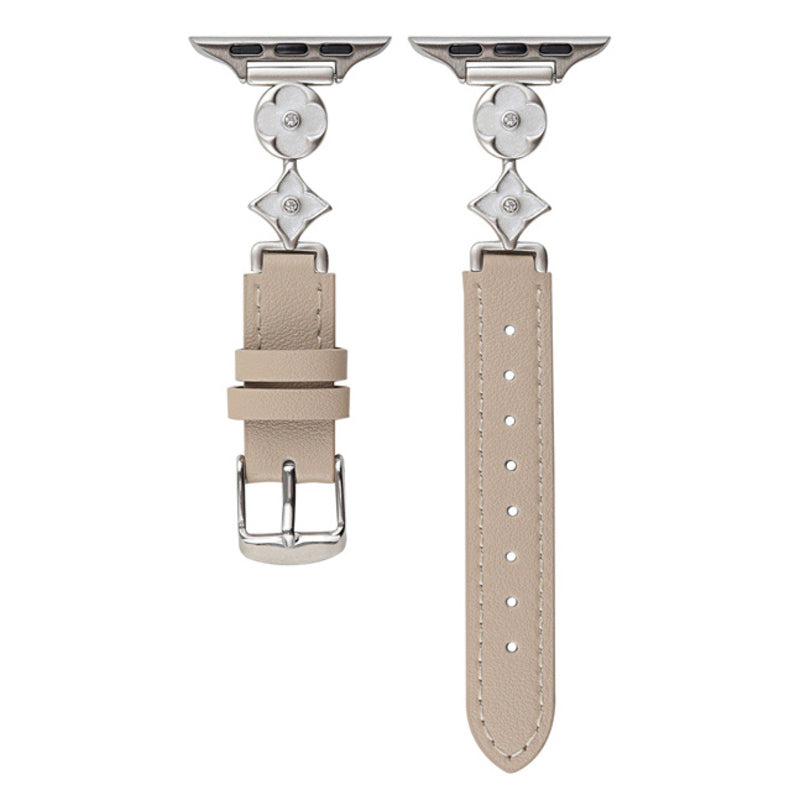 Cross Flower Leather Strap For Apple Watch