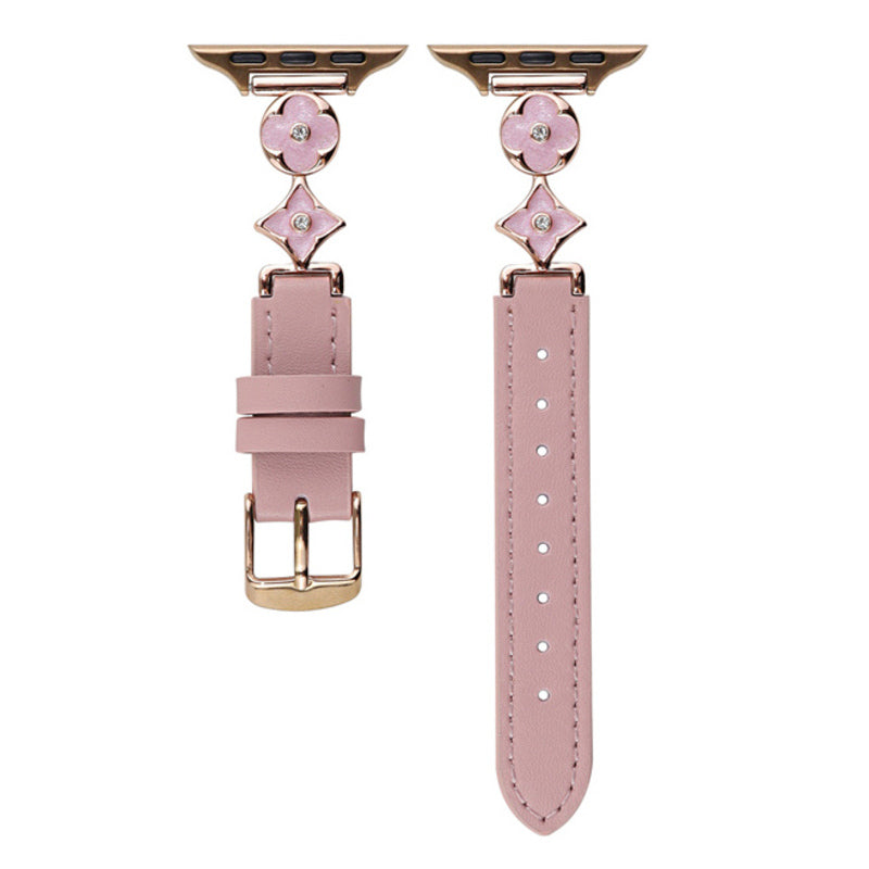 Cross Flower Leather Strap For Apple Watch