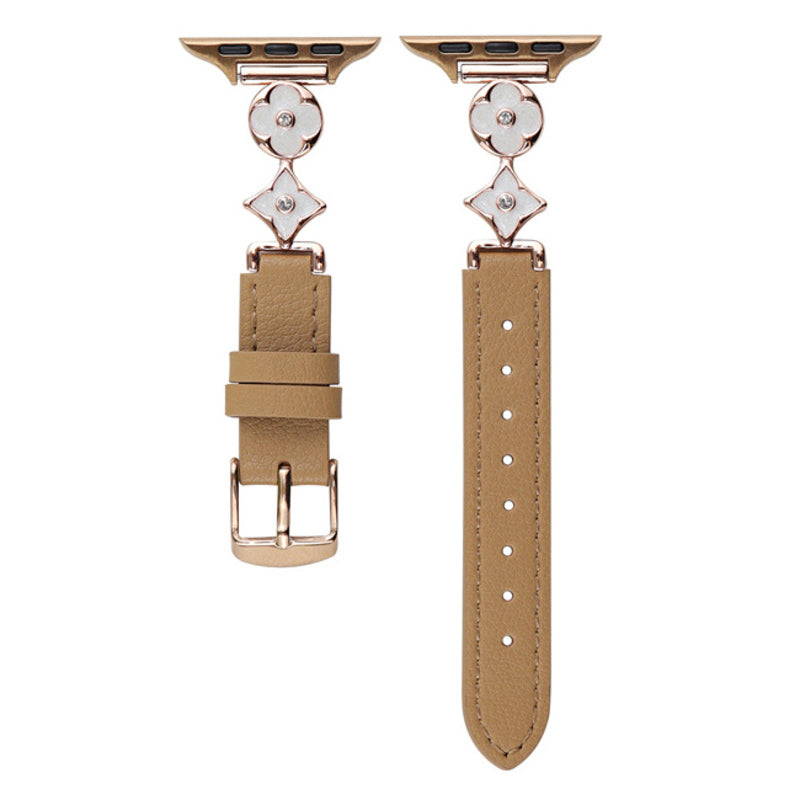 Cross Flower Leather Strap For Apple Watch