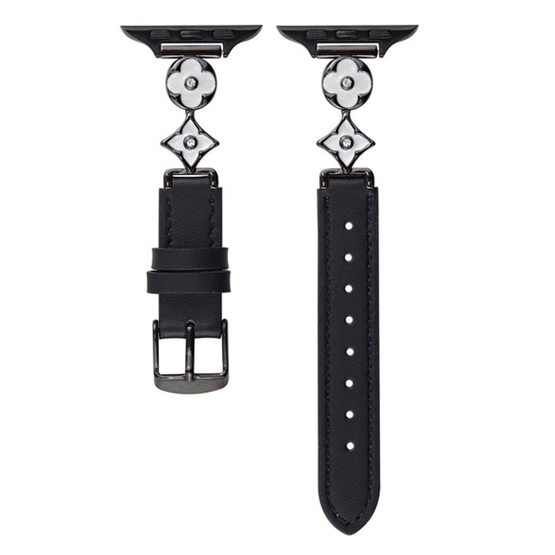 Cross Flower Leather Strap For Apple Watch