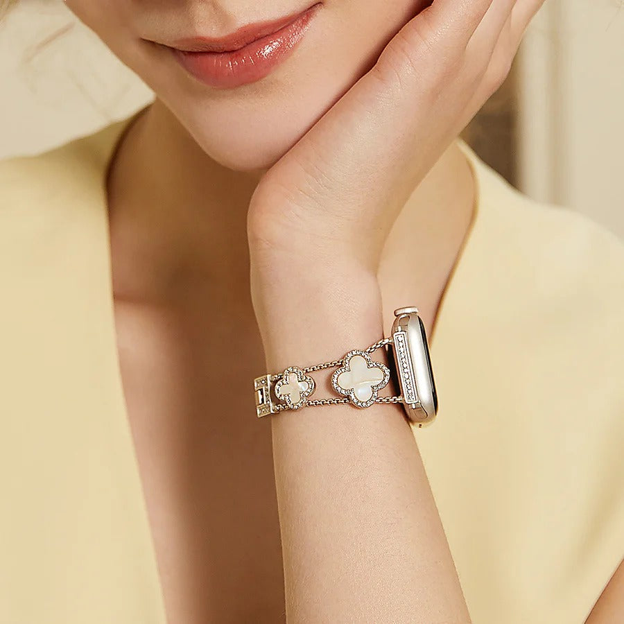 Flower Sparkle Diamond Chain Bracelet for Apple Watch