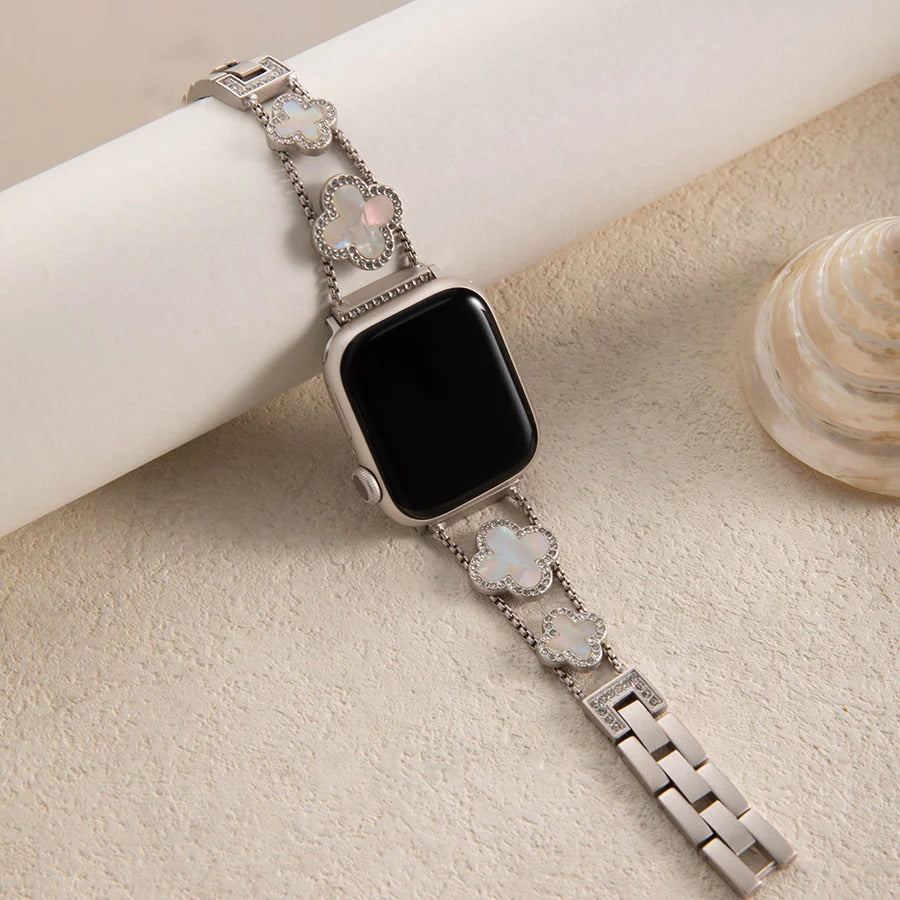 Flower Sparkle Diamond Chain Bracelet for Apple Watch