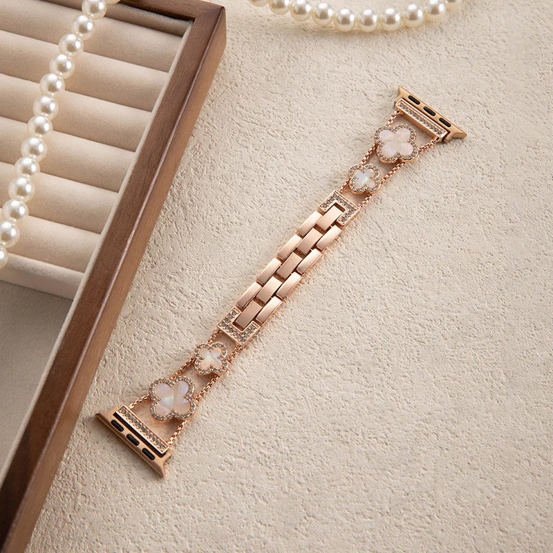Flower Sparkle Diamond Chain Bracelet for Apple Watch
