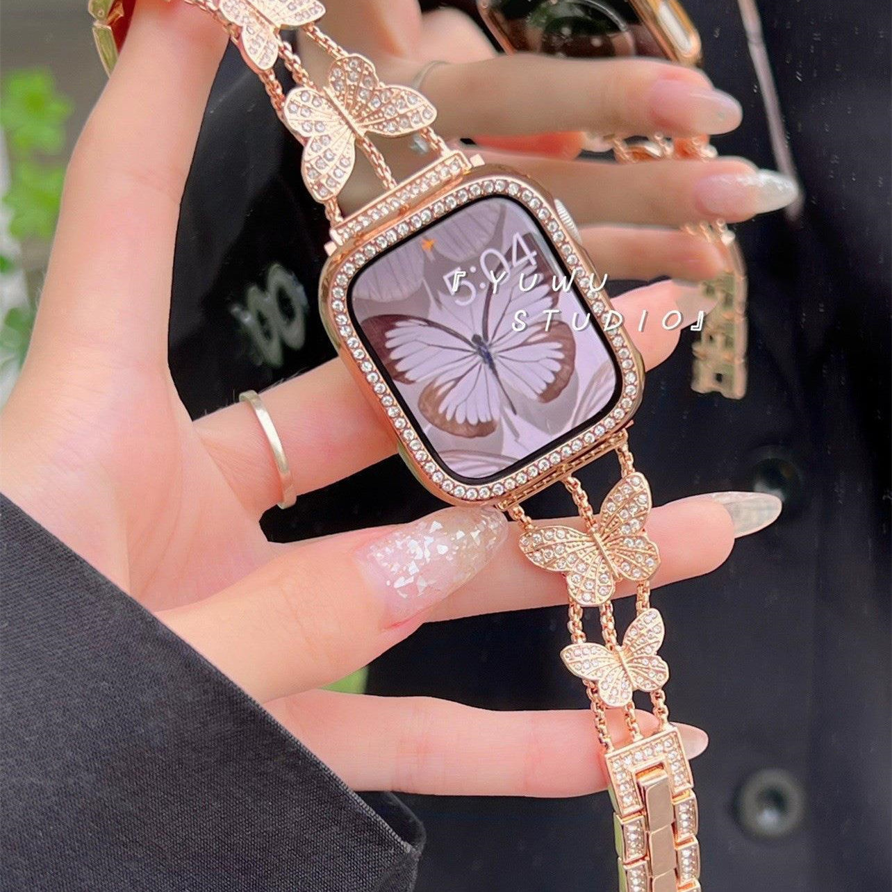 Butterfly Bling Diamond Link Bracelet for Apple Watch