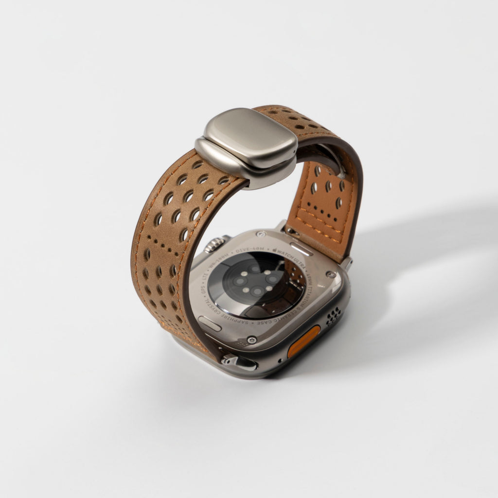 Breathable Perforated Leather Strap For Apple Watch