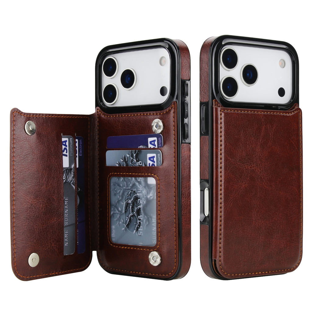 Vintage Leather Wallet Case for iPhone