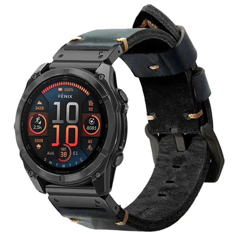 Garmin QuickFit Vintage Hand-Stitched Leather Band