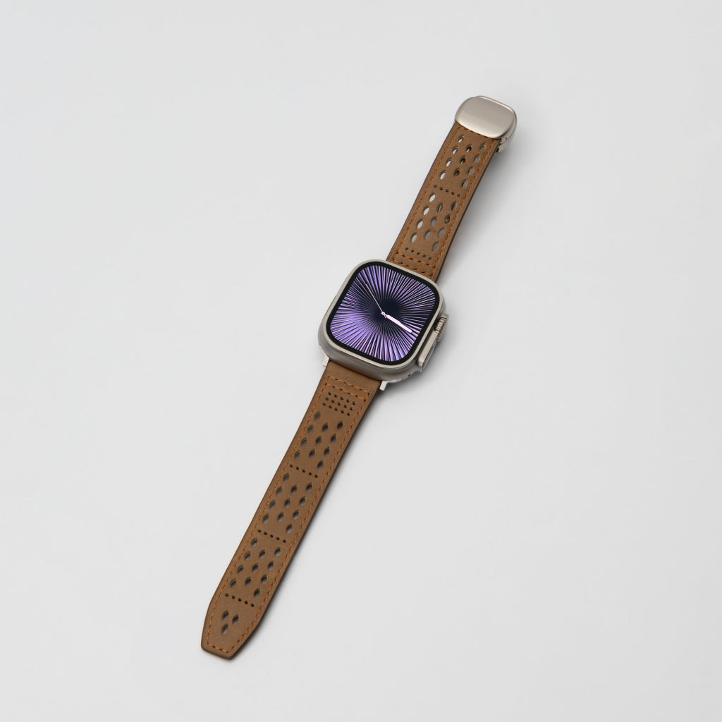 Breathable Perforated Leather Strap For Apple Watch