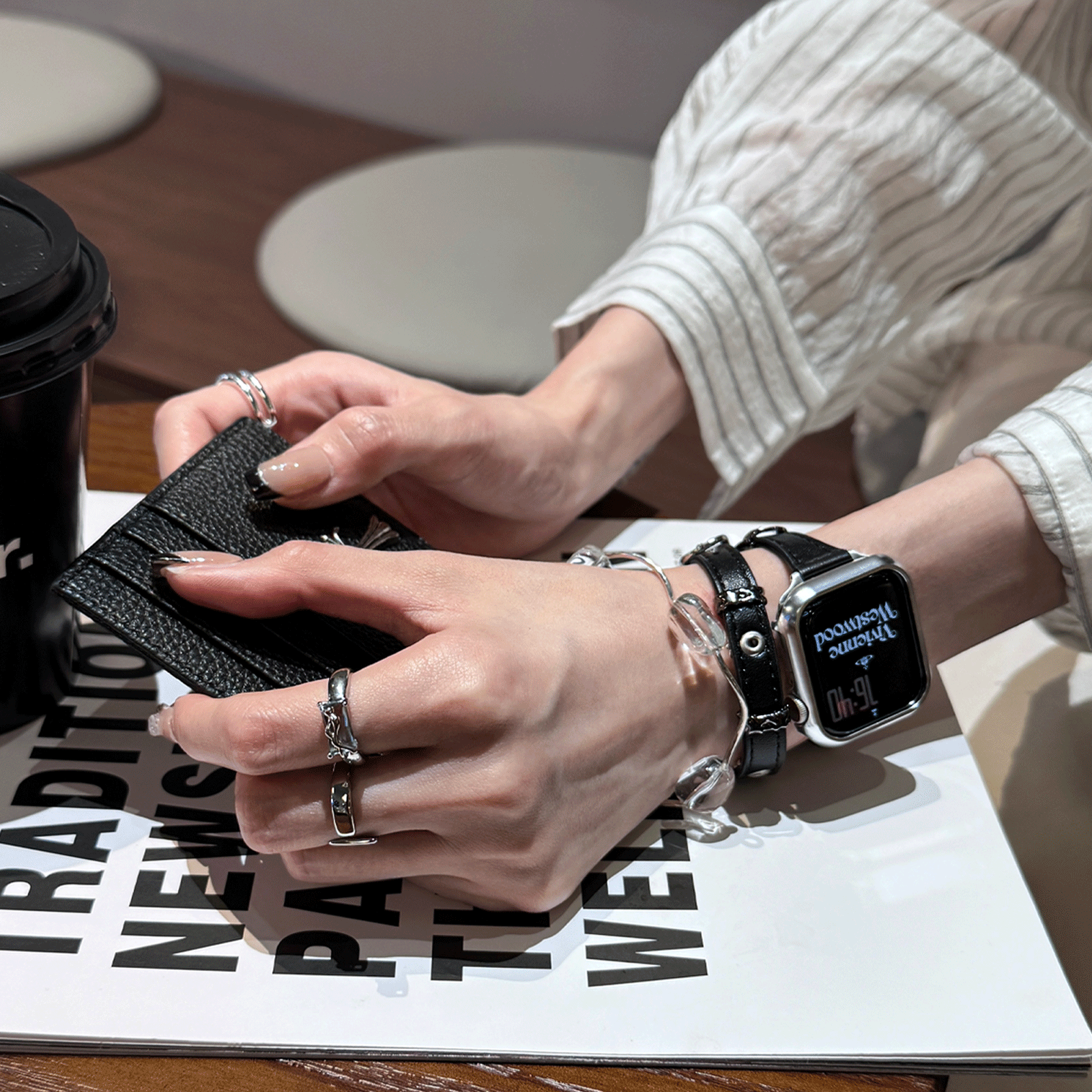 Vintage Cross Rivet Double Tour Bracelet