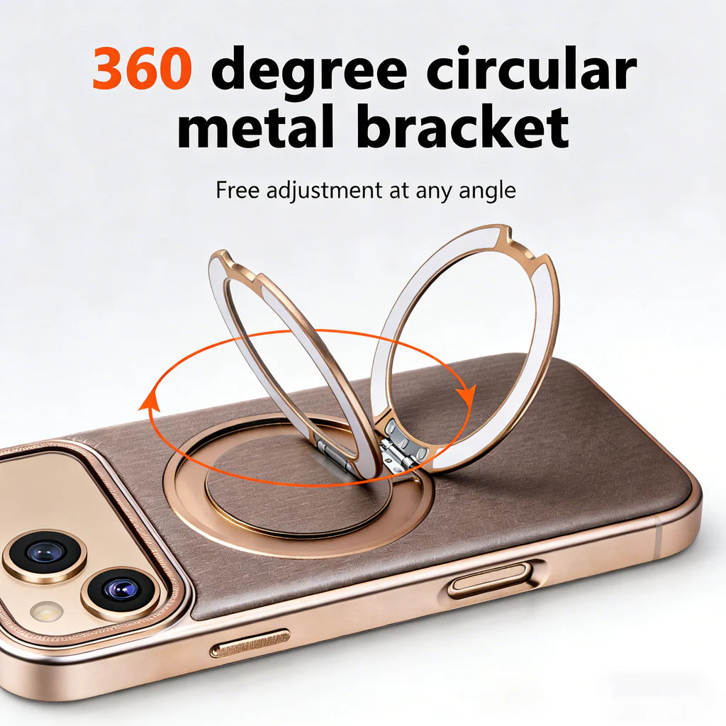 Luxury Leather Ring Stand MagCase