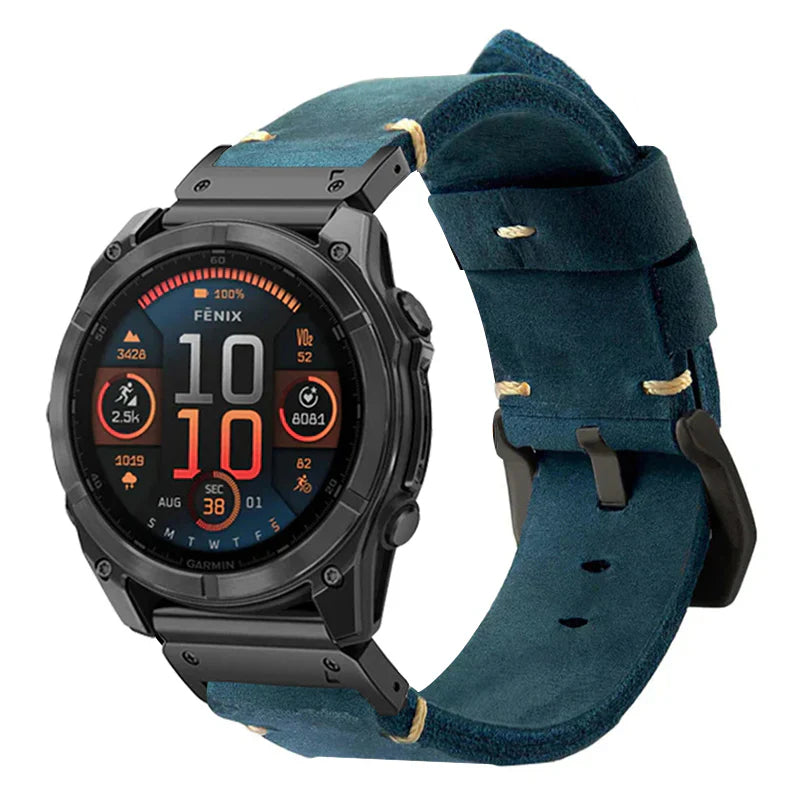 Garmin QuickFit Vintage Hand-Stitched Leather Band
