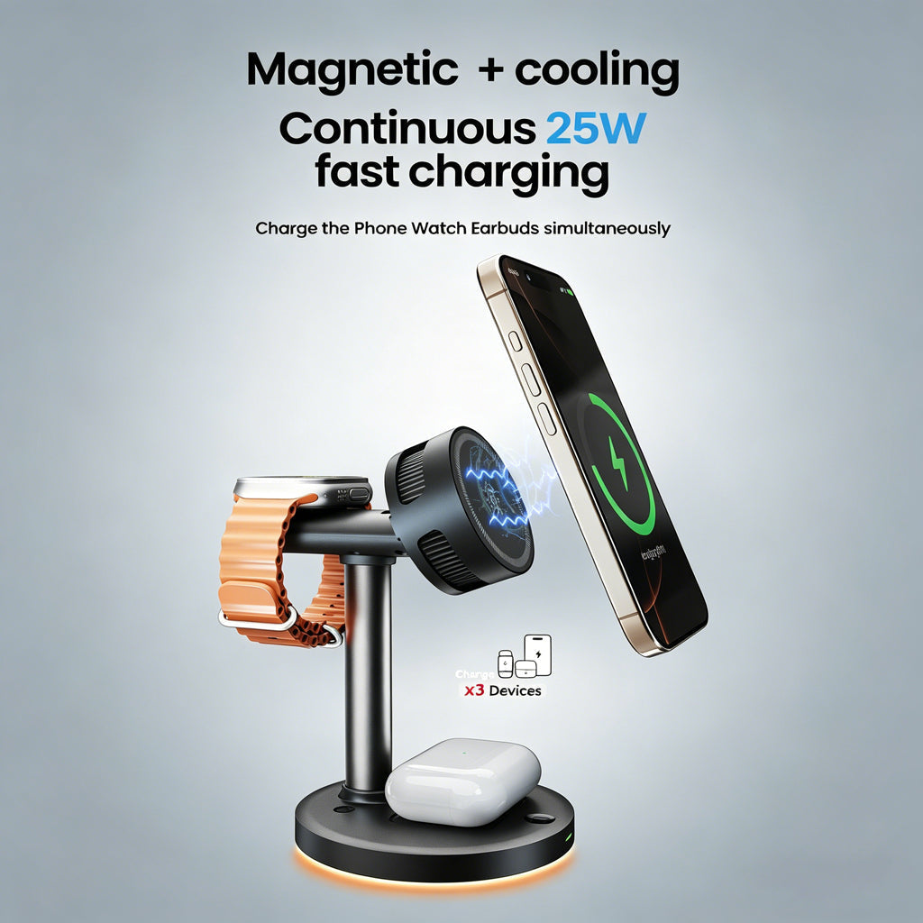 ChillCharge 3-in-1 TEC Cooling Wireless Charging Station