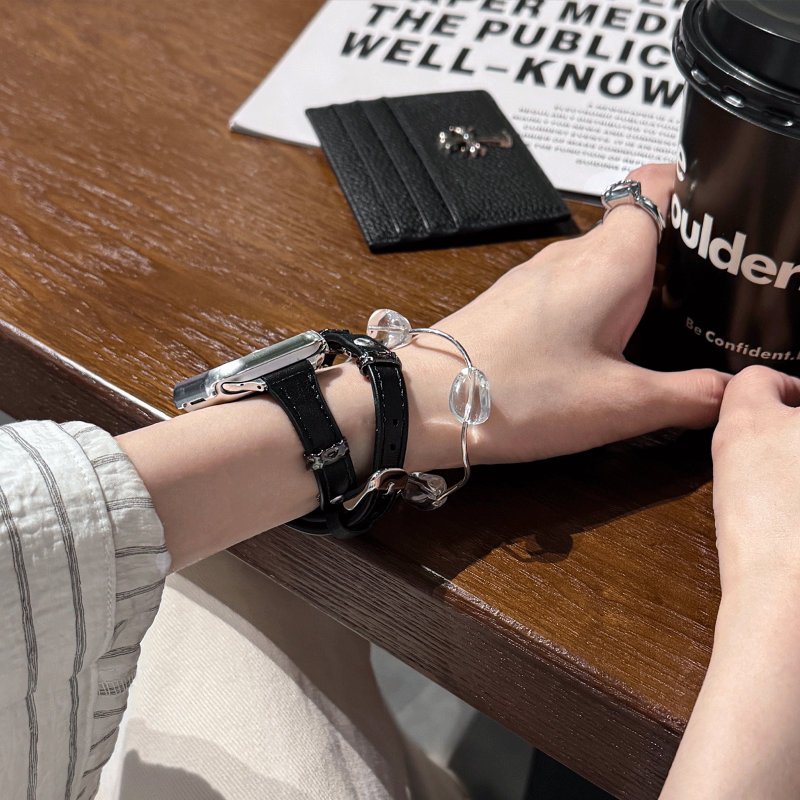 Vintage Cross Rivet Double Tour Bracelet