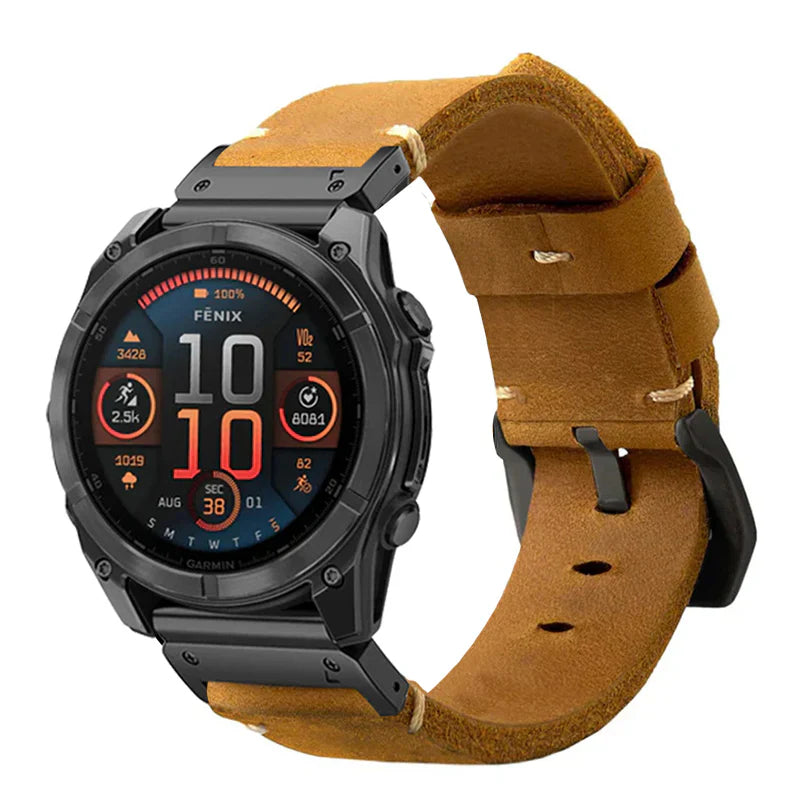 Garmin QuickFit Vintage Hand-Stitched Leather Band