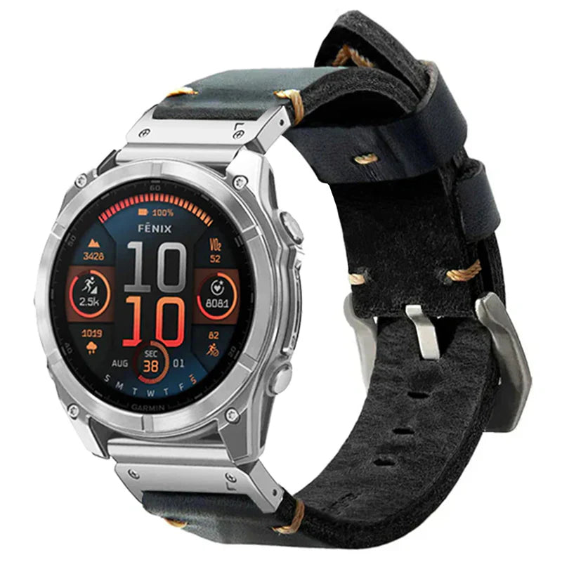 Garmin QuickFit Vintage Hand-Stitched Leather Band