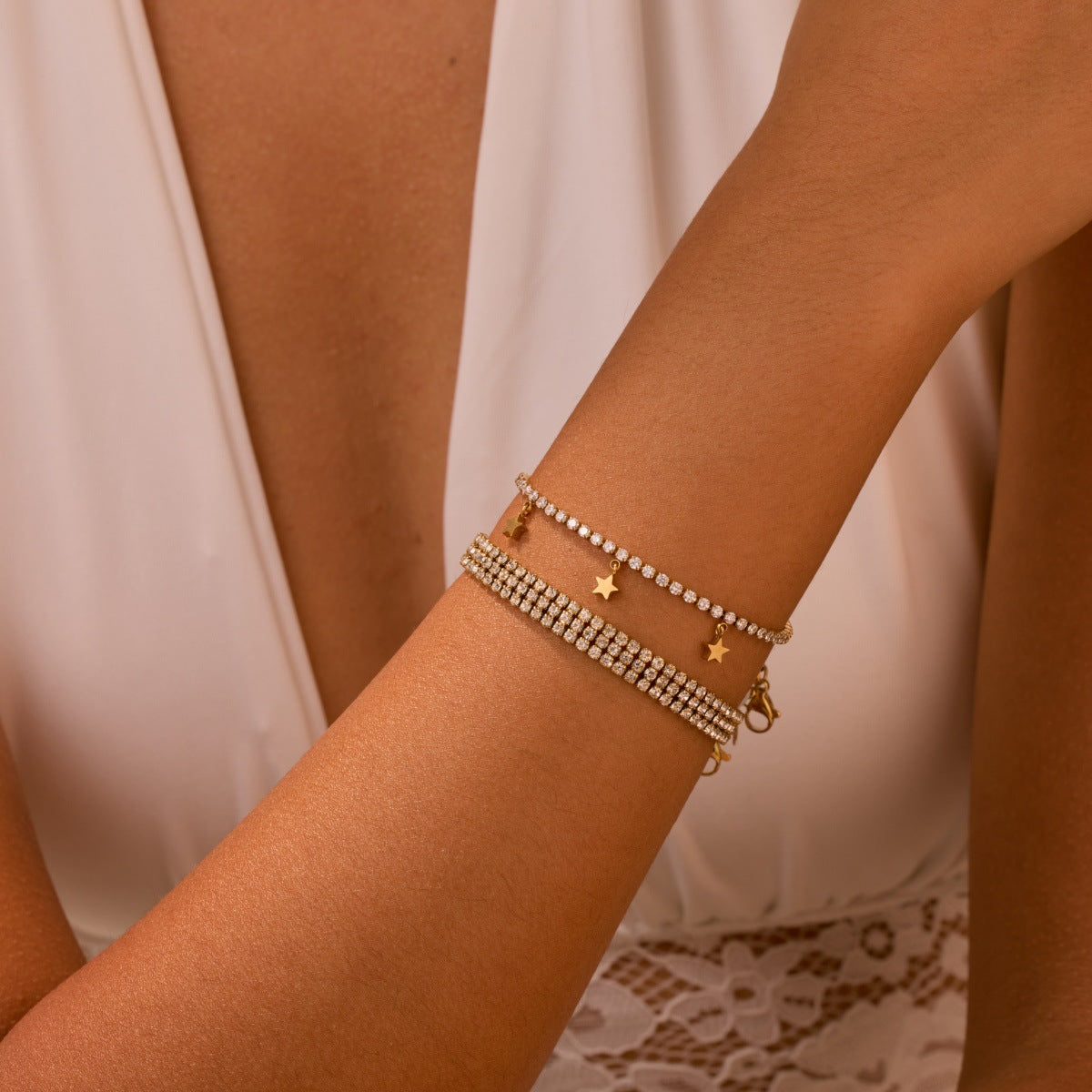 Vintage Full Diamond Stainless Steel Bracelet