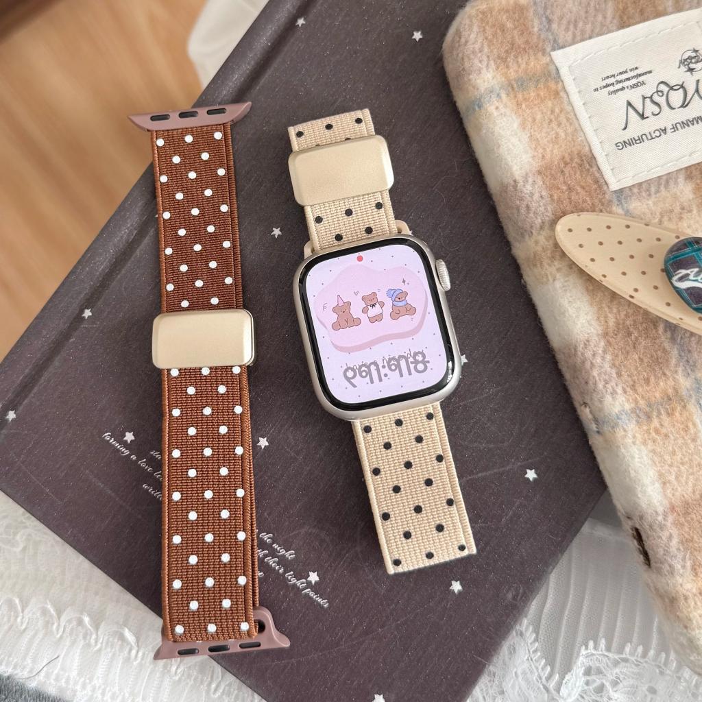 Classic Polka Dot Magnetic Nylon Strap For Apple Watch