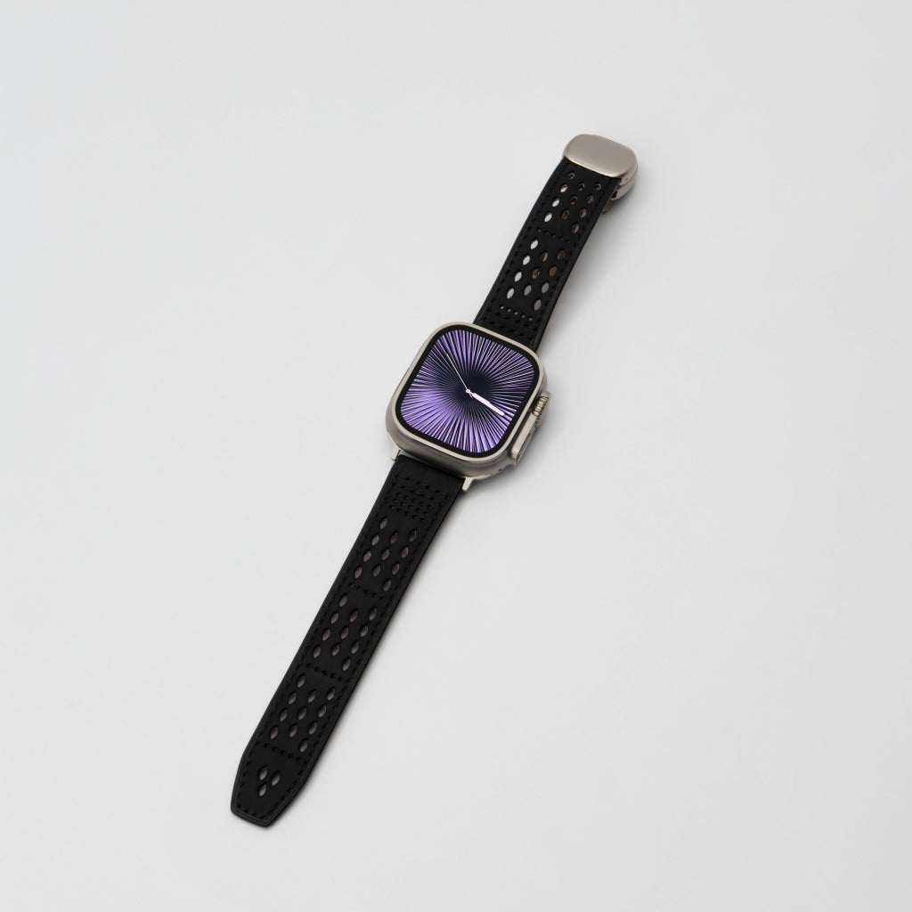 Breathable Perforated Leather Strap For Apple Watch