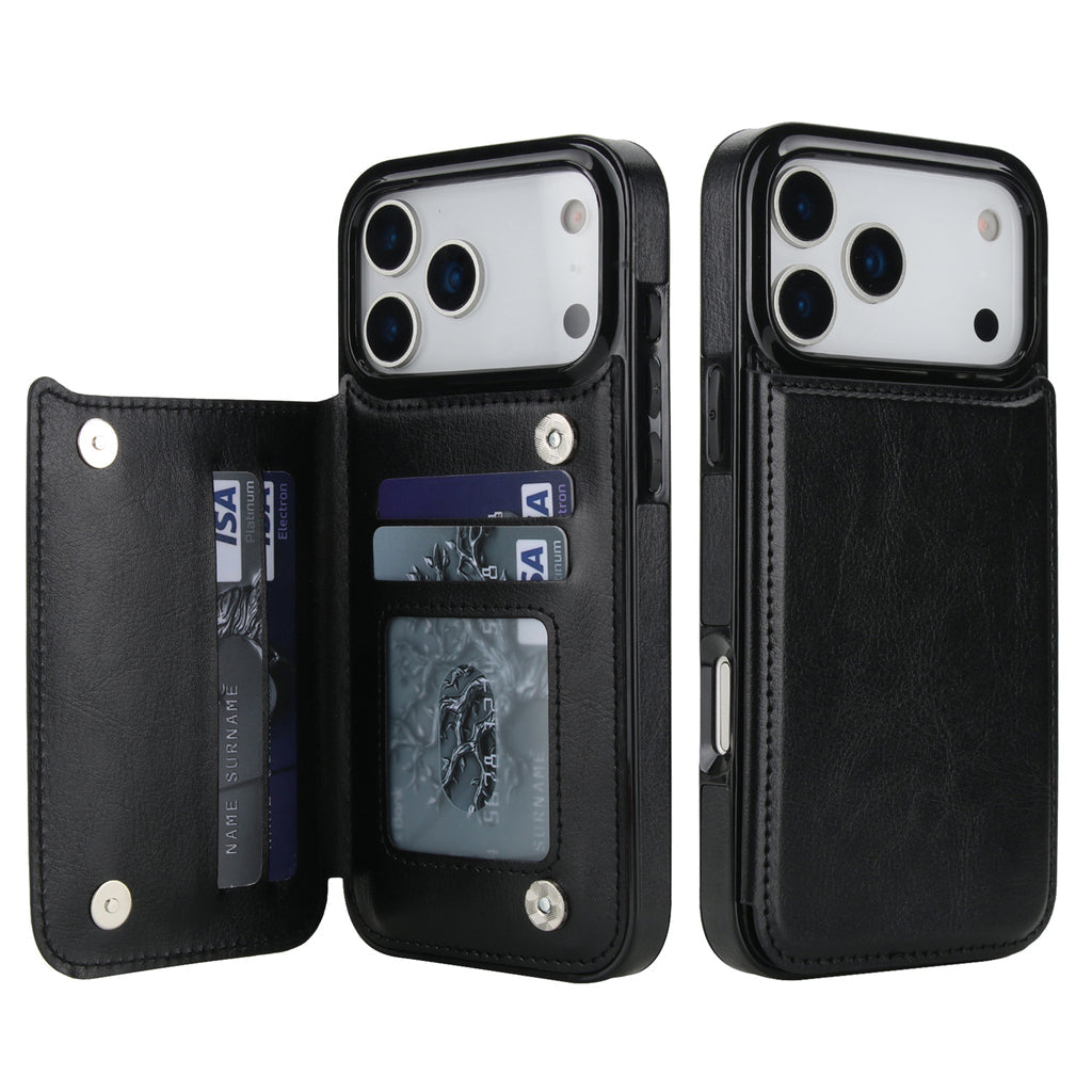 Vintage Leather Wallet Case for iPhone