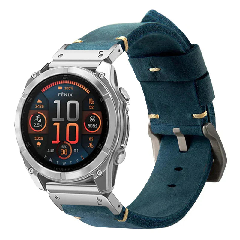 Garmin QuickFit Vintage Hand-Stitched Leather Band