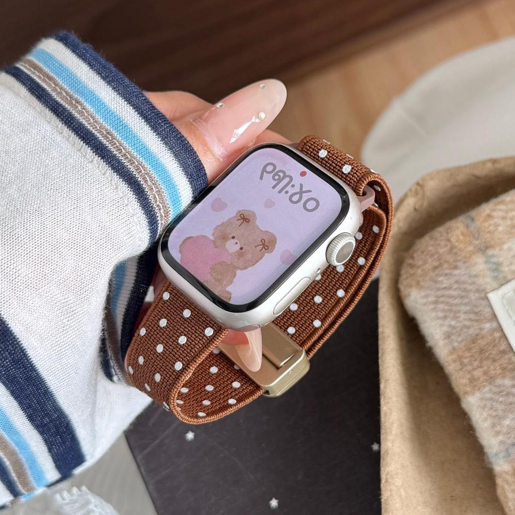 Classic Polka Dot Magnetic Nylon Strap For Apple Watch