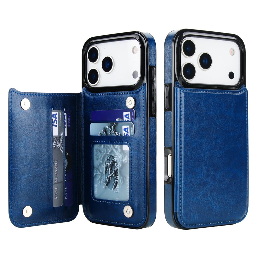Vintage Leather Wallet Case for iPhone