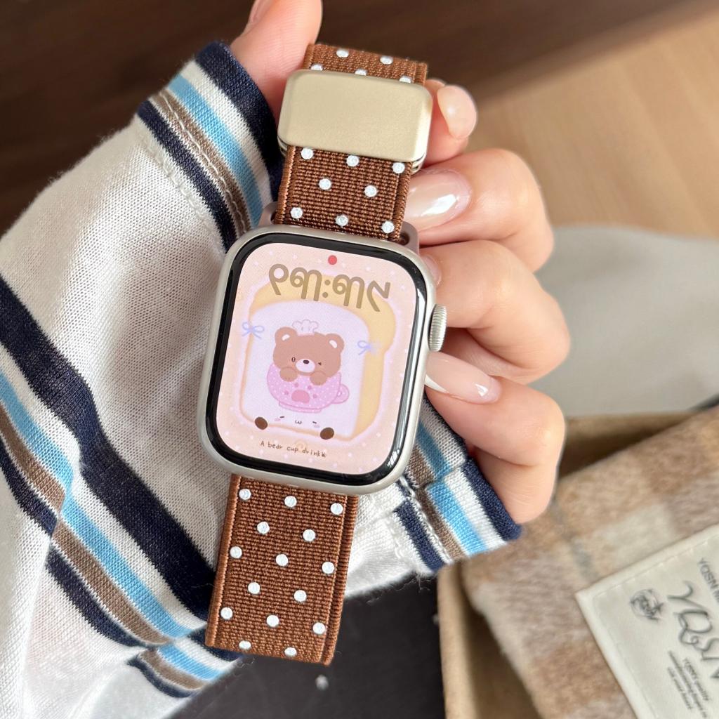 Classic Polka Dot Magnetic Nylon Strap For Apple Watch