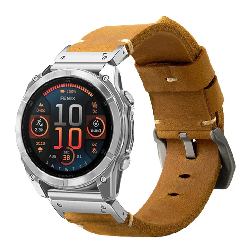 Garmin QuickFit Vintage Hand-Stitched Leather Band