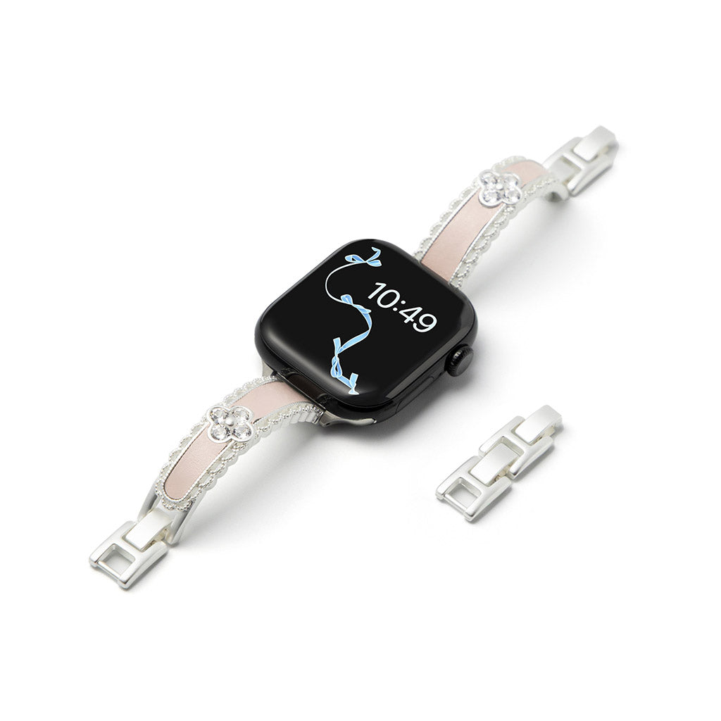 The Lucky Bloom Crystal Leather Bracelet For Apple Watch